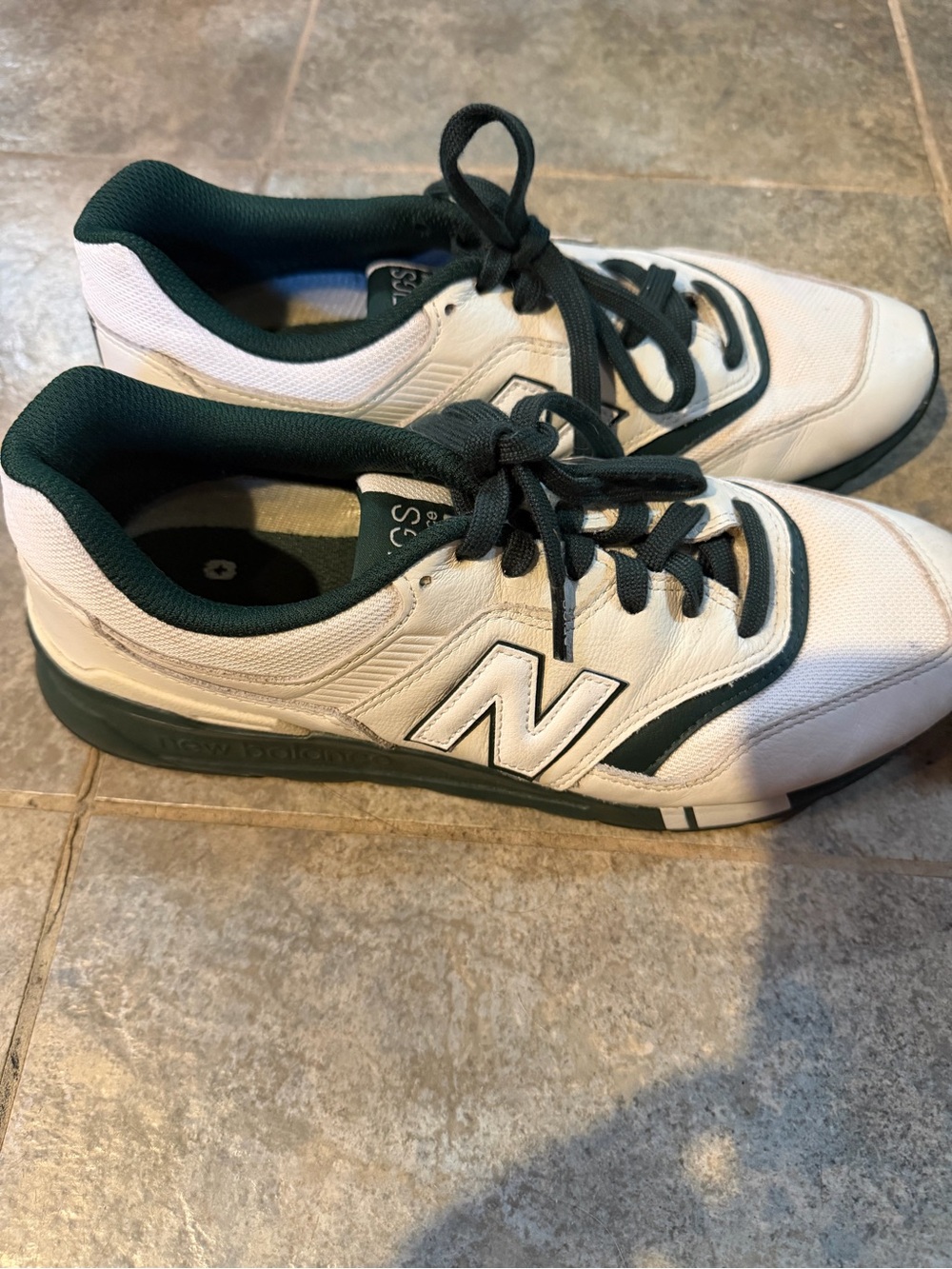 New Balance Men's White & Dark Green Casual Sneakers figs collab